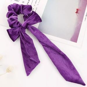Allison Velvet Hair Bow - Purple